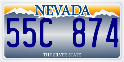NV license plate 55C874