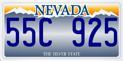 NV license plate 55C925