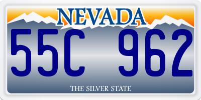 NV license plate 55C962
