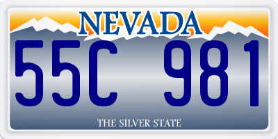 NV license plate 55C981