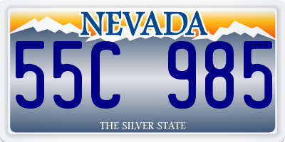 NV license plate 55C985