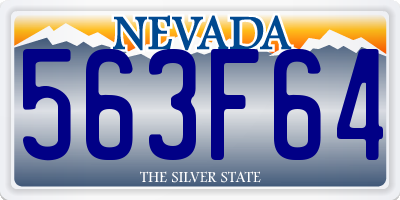 NV license plate 563F64