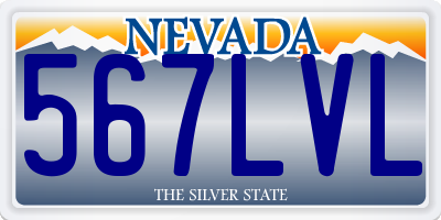 NV license plate 567LVL