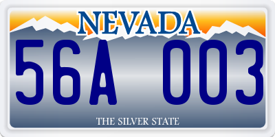 NV license plate 56A003