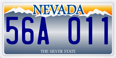 NV license plate 56A011