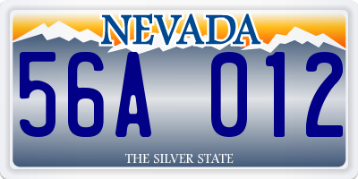 NV license plate 56A012