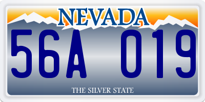 NV license plate 56A019