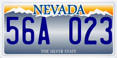 NV license plate 56A023