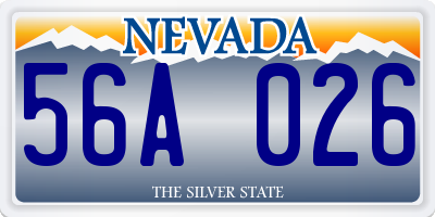 NV license plate 56A026