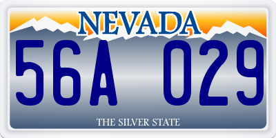 NV license plate 56A029