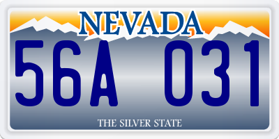 NV license plate 56A031