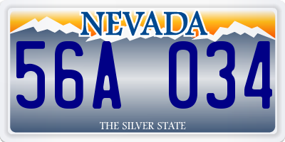 NV license plate 56A034