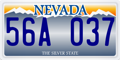 NV license plate 56A037