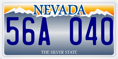 NV license plate 56A040