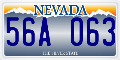 NV license plate 56A063