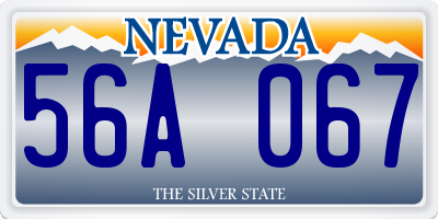NV license plate 56A067