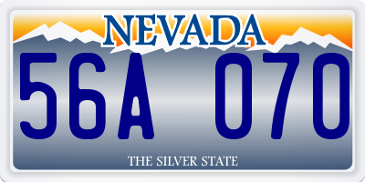 NV license plate 56A070