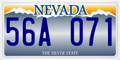 NV license plate 56A071
