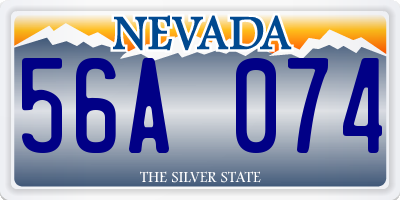 NV license plate 56A074