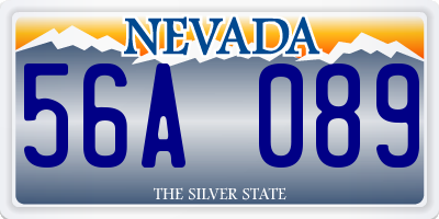 NV license plate 56A089