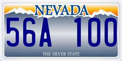 NV license plate 56A100