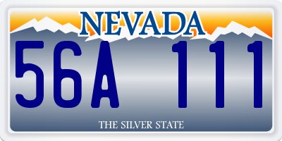 NV license plate 56A111