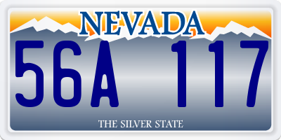 NV license plate 56A117