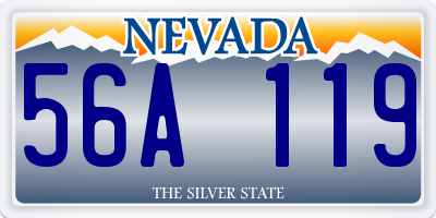 NV license plate 56A119