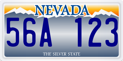 NV license plate 56A123