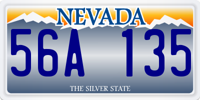 NV license plate 56A135