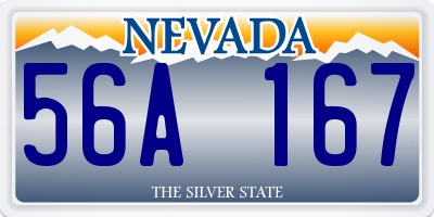 NV license plate 56A167