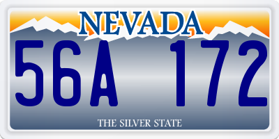 NV license plate 56A172