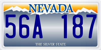 NV license plate 56A187