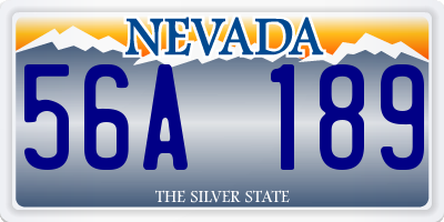 NV license plate 56A189