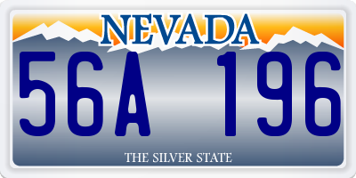 NV license plate 56A196