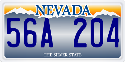 NV license plate 56A204