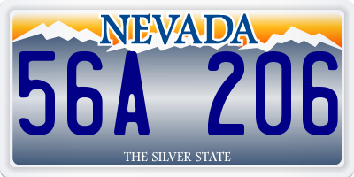 NV license plate 56A206