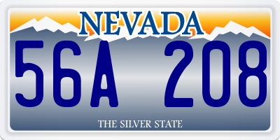 NV license plate 56A208