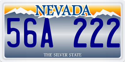NV license plate 56A222