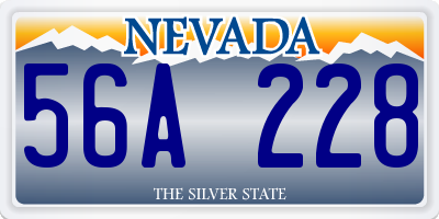 NV license plate 56A228