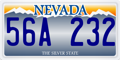 NV license plate 56A232