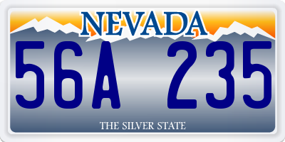 NV license plate 56A235