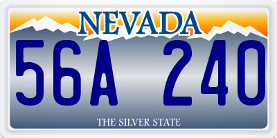 NV license plate 56A240