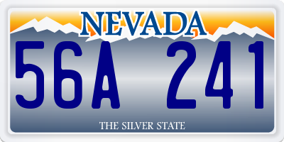 NV license plate 56A241