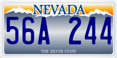 NV license plate 56A244