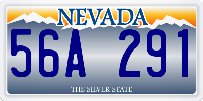 NV license plate 56A291