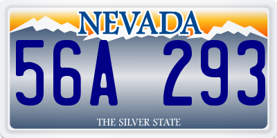 NV license plate 56A293