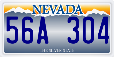 NV license plate 56A304