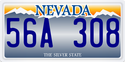 NV license plate 56A308