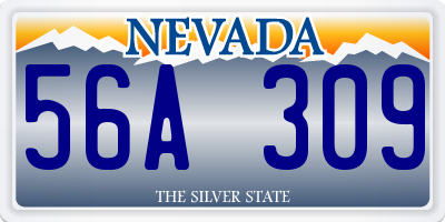 NV license plate 56A309